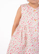 Button Down Ditsy Fleur Girl Dress - (White)