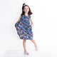Button Down Flower Paradise Girl Dress (Navy Blue)