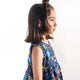 Button Down Flower Paradise Girl Dress (Navy Blue)