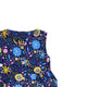 Button Down Flower Paradise Girl Dress (Navy Blue)