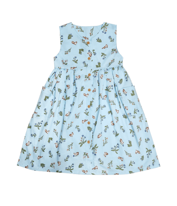 Button Down Magical Bunny Dress (Light Blue)