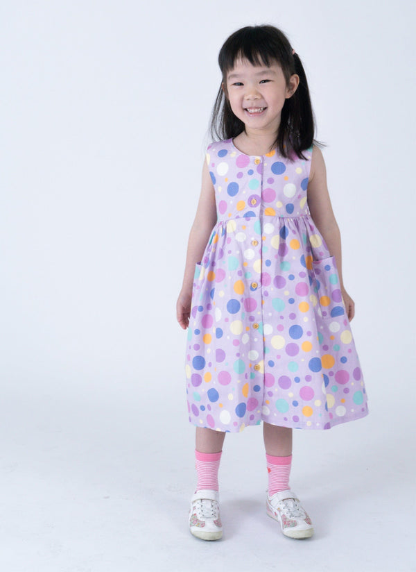 Button Down Maru Maru Dress - (Purple)