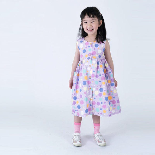 Button Down Maru Maru Girl Dress - (Purple)