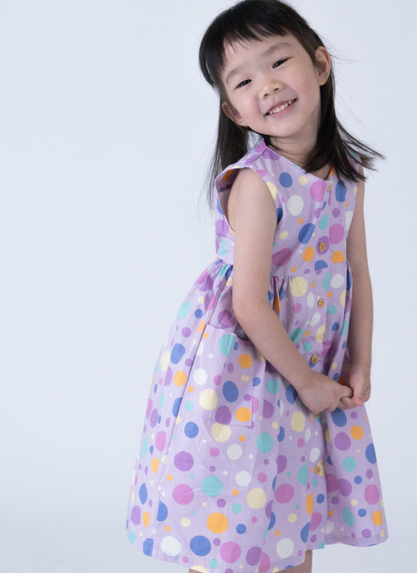 Button Down Maru Maru Dress - (Purple)