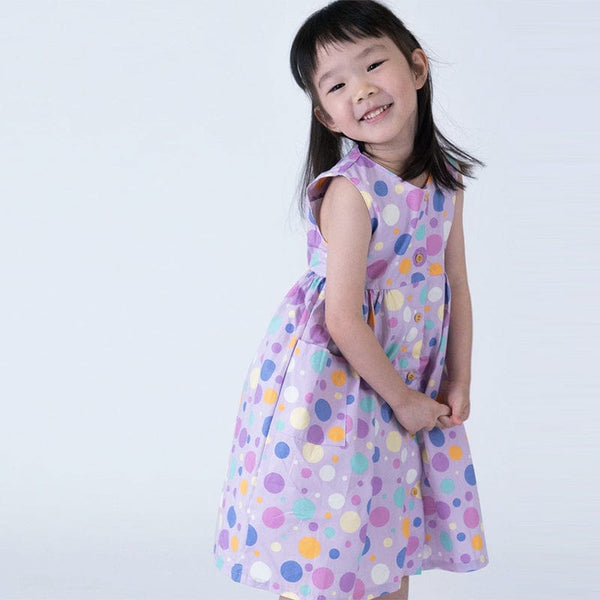 Button Down Maru Maru Girl Dress - (Purple)