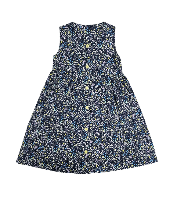 Button Down Petals & Fern Dress (Navy)