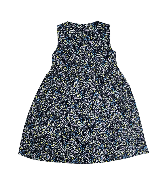 Button Down Petals & Fern Dress (Navy)