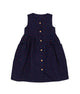 Button Down Petite Roses Dress - (Navy)