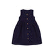 Button Down Petite Roses Girl Dress - (Navy)