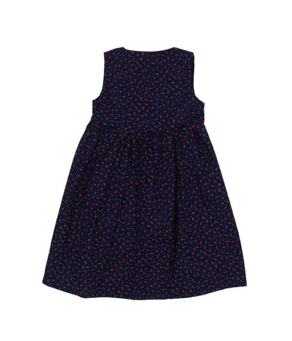 Button Down Petite Roses Dress - (Navy)