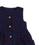 Button Down Petite Roses Dress - (Navy)