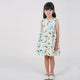 Button Down Shark & Fishes Girl Dress - (White)