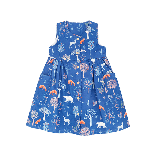 Button Down Animals In Autumn Dress - (Navy)