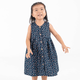 Button Down Sweet Roses Dress - (Navy)