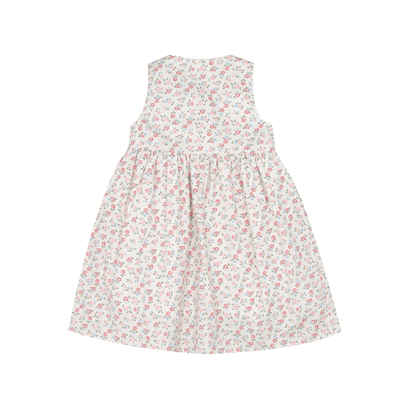Button Down Sweet Roses Dress - (White)