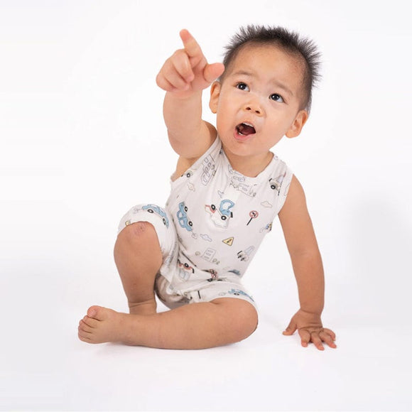 Cars & Buildings Cotton Sleeveless Onesie