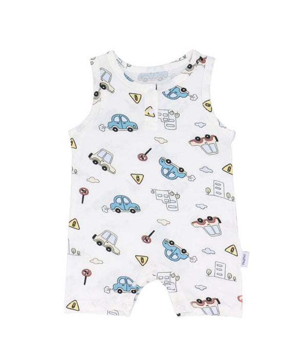 Cars & Buildings Cotton Sleeveless Onesie