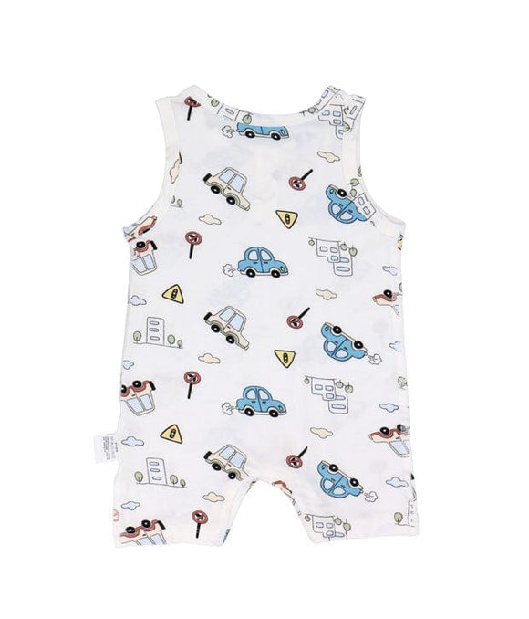 Cars & Buildings Cotton Sleeveless Onesie