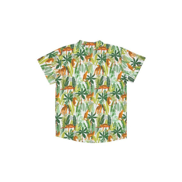 Mandarin Collar Boy Shirt - Cheetah