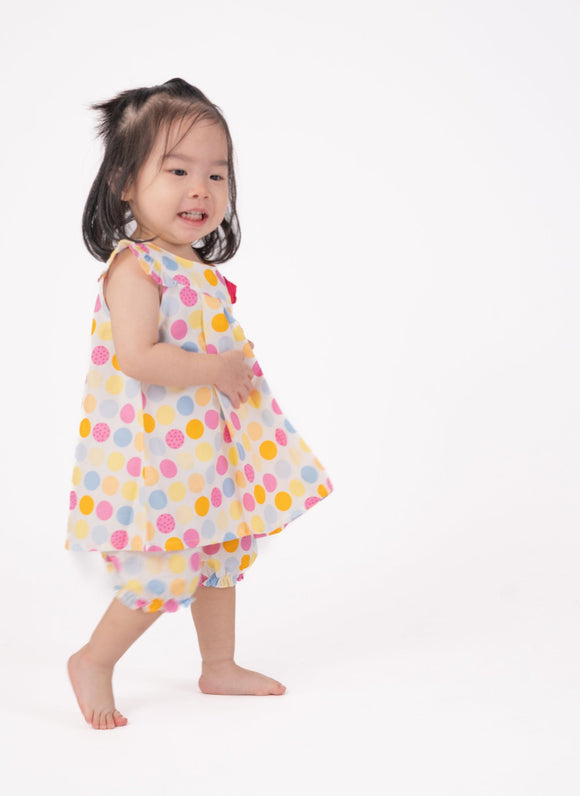 Colourful Maru Baby Girl 2pc Set - (White)