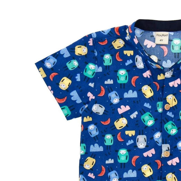 Mandarin Collar Shirt - Colourful Sheeps