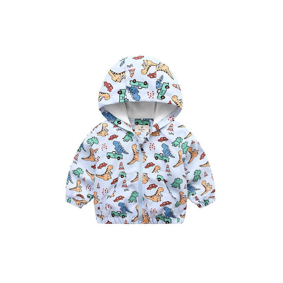 Colourful Dino & Car Jacket (Light Blue)