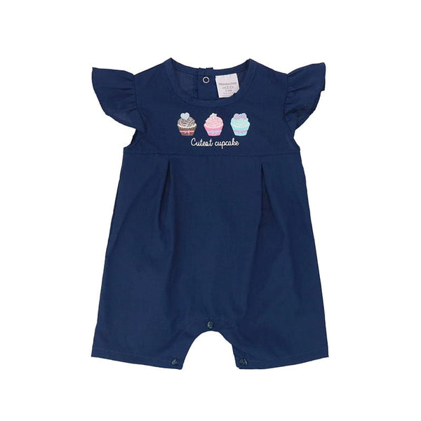 Cutest Cupcakes Navy Baby Girl Cotton Onesie