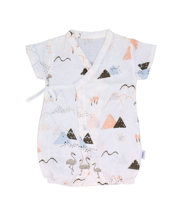 Dancing Flamingos Cotton Kimono Style Onesie