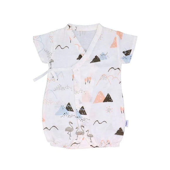 Dancing Flamingos Cotton Kimono Style Onesie