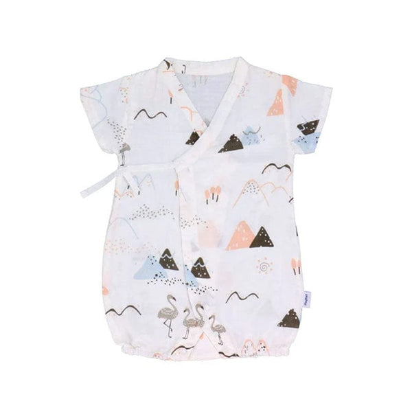 Dancing Flamingos Cotton Kimono Style Onesie