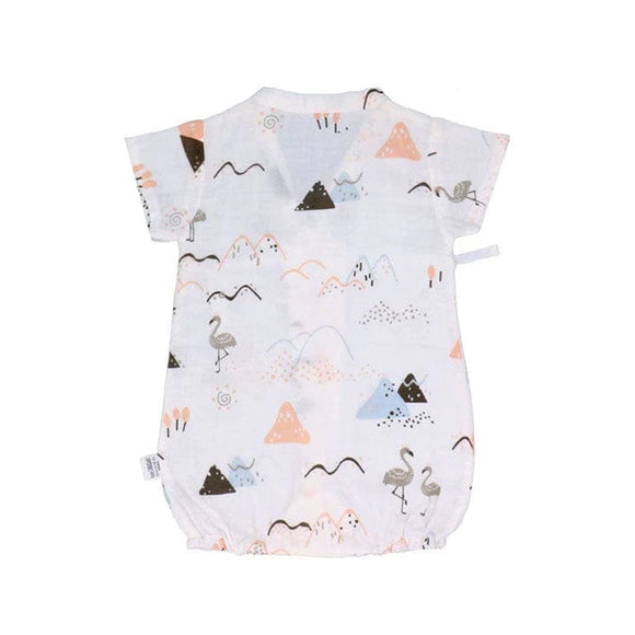 Dancing Flamingos Cotton Kimono Style Onesie