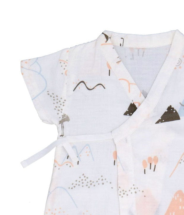 Dancing Flamingos Cotton Kimono Style Onesie