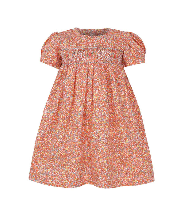 Delilah Flower Blooms Baby Girl Smocked Dress