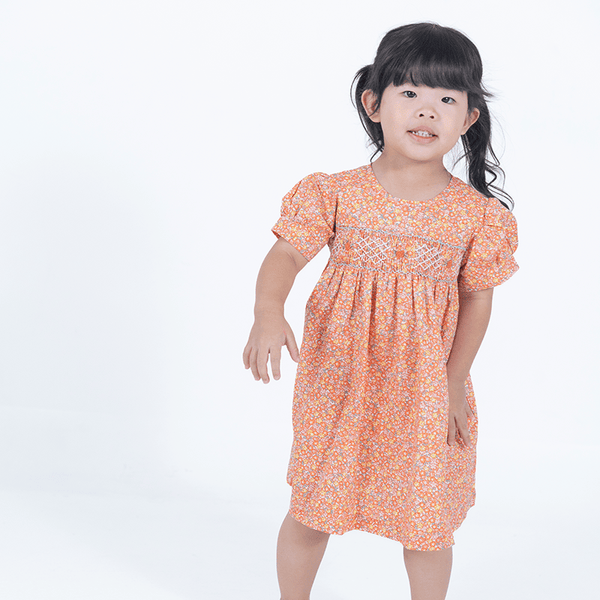 Delilah Flower Blooms Baby Girl Smocked Dress