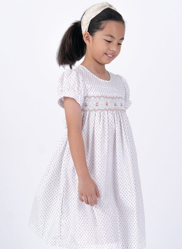Desiree Petite Flowers Smocked Girl Dress