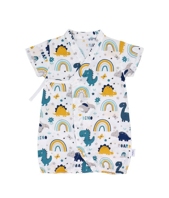 Dino & Rainbow Cotton Kimono Style Onesie