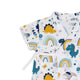 Dino & Rainbow Cotton Kimono Style Onesie