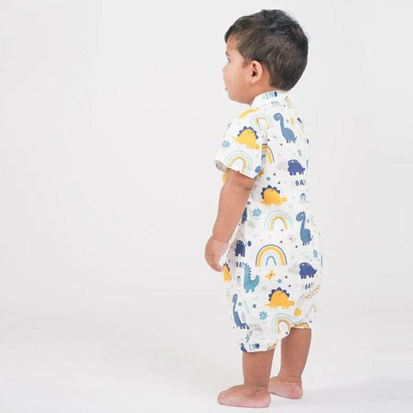 Dino & Rainbow Cotton Kimono Style Onesie