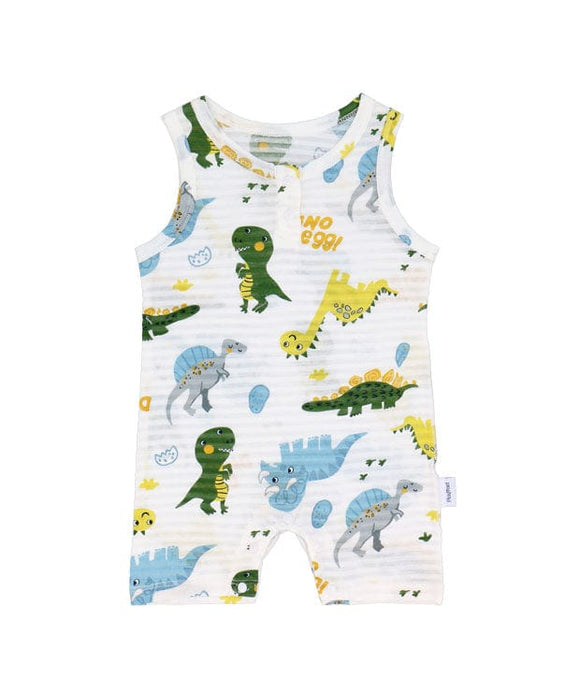 Dino Bamboo Sleeveless Cotton Onesie