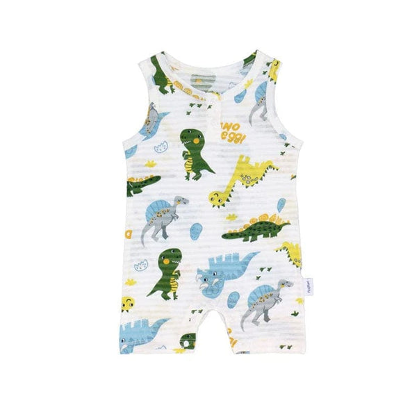 Dino Bamboo Sleeveless Cotton Onesie