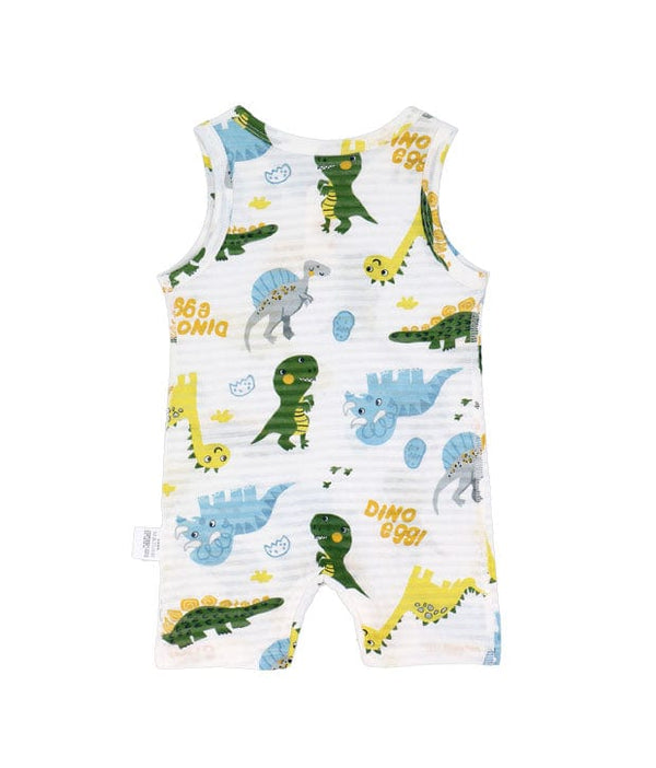 Dino Bamboo Sleeveless Cotton Onesie