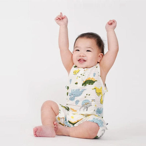 Dino Bamboo Sleeveless Cotton Onesie