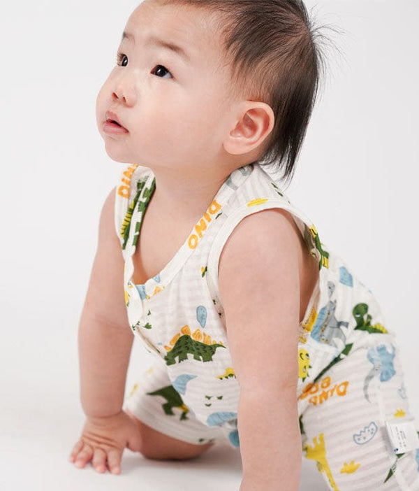 Dino Bamboo Sleeveless Cotton Onesie