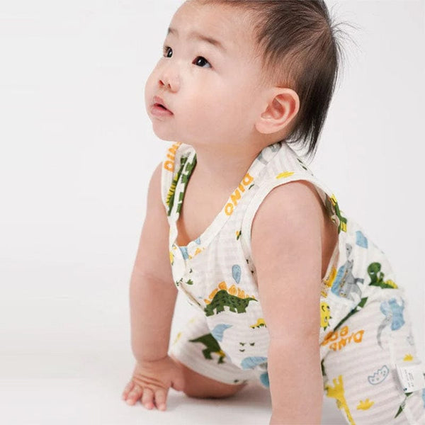 Dino Bamboo Sleeveless Cotton Onesie