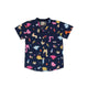 Mandarin Collar Boy Shirt - Dino & Volcano (Navy)
