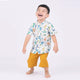 Mandarin Collar Boy Shirt - Dinosaurs & Stars