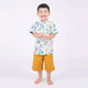 Mandarin Collar Boy Shirt - Dinosaurs & Stars