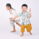 Mandarin Collar Boy Shirt - Dinosaurs & Stars
