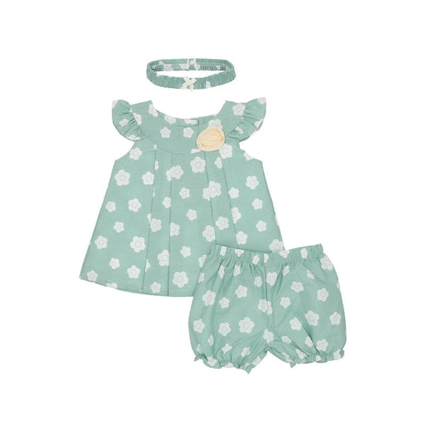Dove Flower Puff 2pc Baby Girl 2pc Set - (Mint Green)