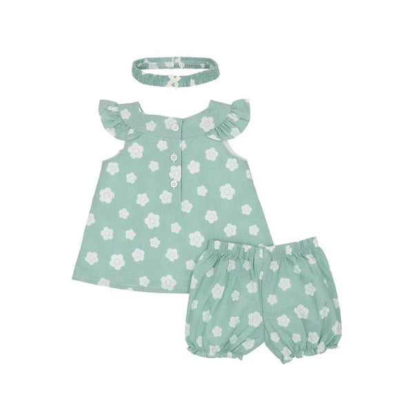 Dove Flower Puff 2pc Baby Girl 2pc Set - (Mint Green)